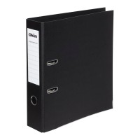 Lever Arch File Linen Black A4